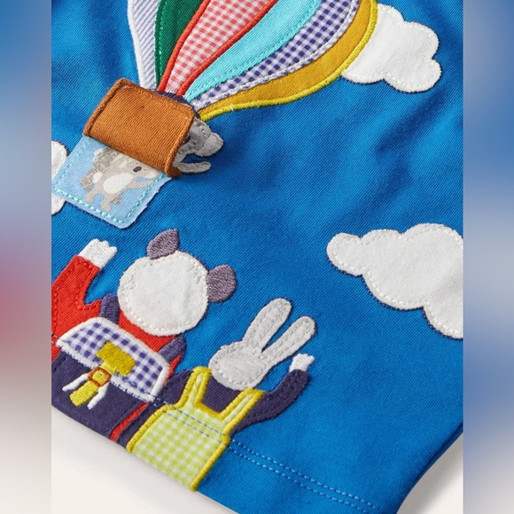 Baby Boden Blue Lift-the-Flap Tee with Hot Air Balloon Design NWT - Picture 5 of 5